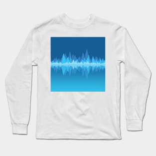 Blue Audio Wave Mountains Long Sleeve T-Shirt